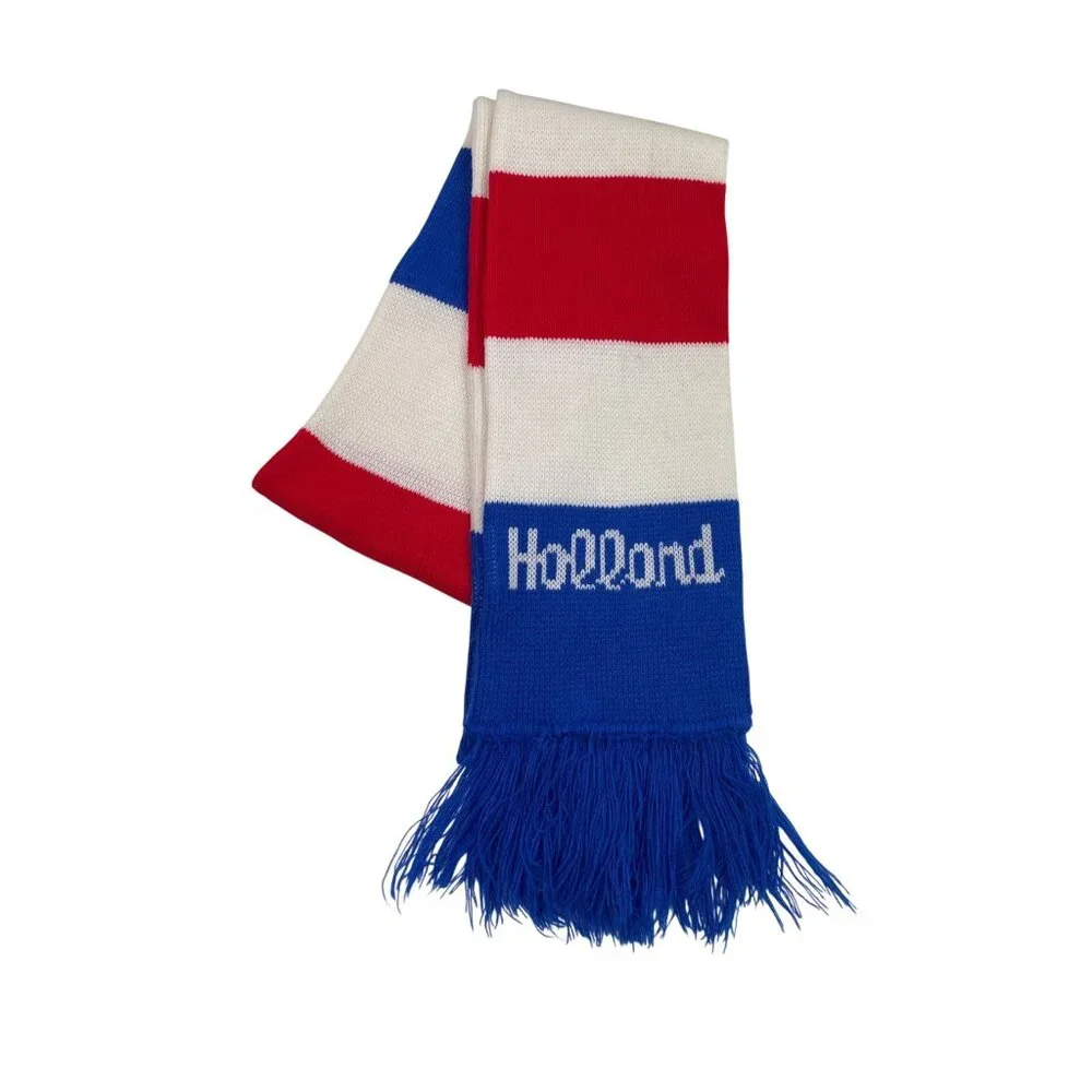 Vintage Netherlands Holland Dutch Football Soccer Team Scarf Red White Blue